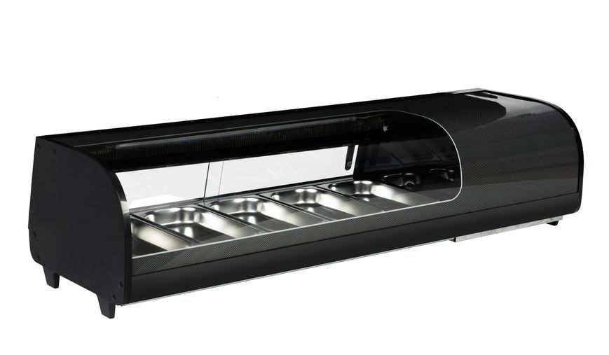 Вітрина для суші Hurakan HKN-VRS52L чорна, суші кейс HKN-VRS52L black фото